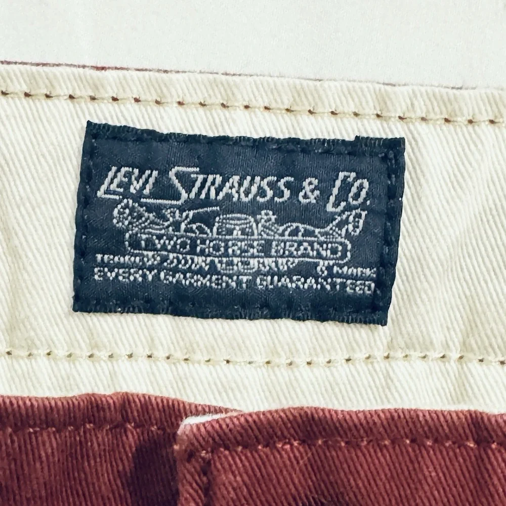 Levi Straus Chino Pants Men's 32x29 Straight Leg Cotton Stretch Wine Red